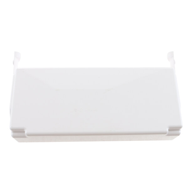 A white rectangular Manitowoc Ice water trough with a white cover.