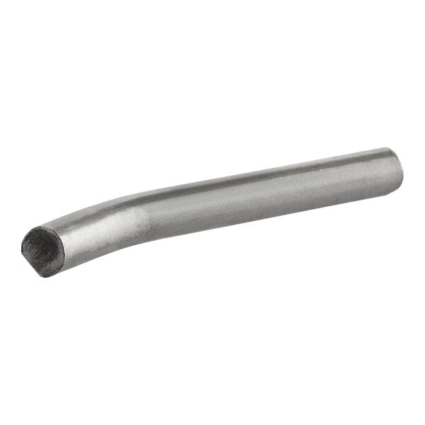 A stainless steel Hobart Pin Plate cylinder with a hole.