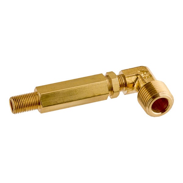 A Vulcan brass orifice extension with a gold nut.