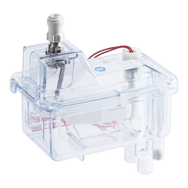 A clear plastic box with wires inside.
