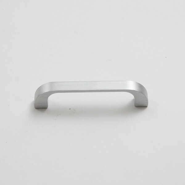 A silver Norlake handle on a white surface.