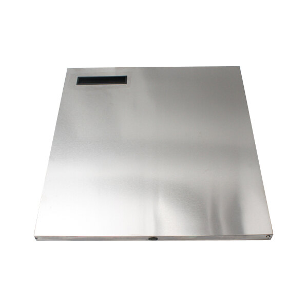 A stainless steel right-hand door assembly with a rectangular window, designed for Delfield 400 series equipment.