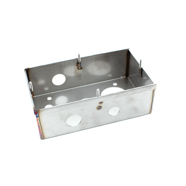 A white metal Hobart element box with holes on the side.