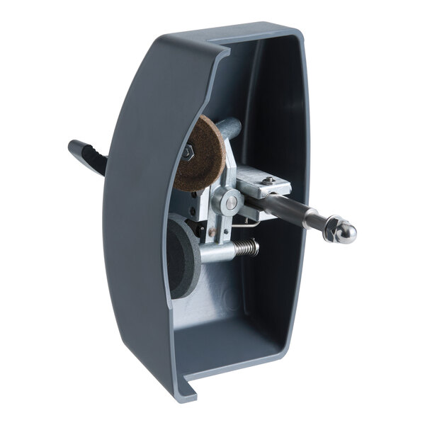 A replacement sharpener assembly for a commercial kitchen slicer.