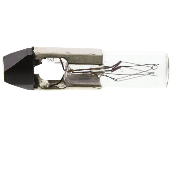 A close-up of a Delfield MCC2056 light bulb with wires.