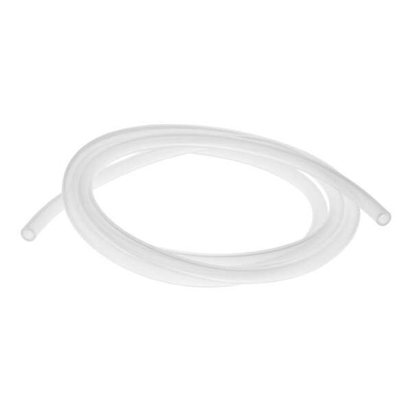 A white silicone tube for a Bunn coffee machine on a white background.