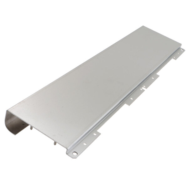 A metal piece of equipment with a white background.