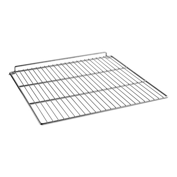 An Imperial metal oven rack with wire grid.