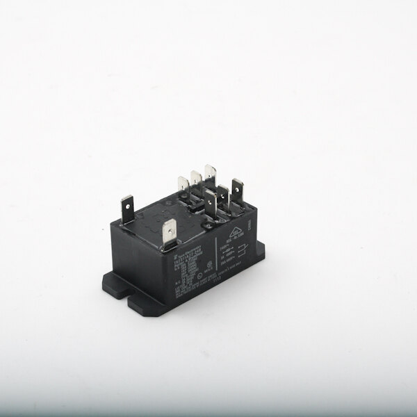 A black Lincoln Power Relay with metal connectors.