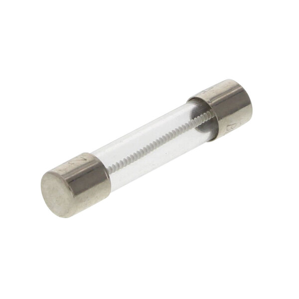 A close-up of a Varimixer glass fuse with a clear glass tube and a screw on the end.