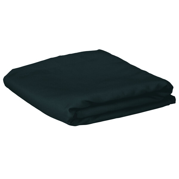 A folded hunter green rectangular table cover on a white background.