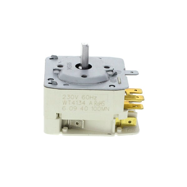 A white Rational Timer 120m with a wire attached.