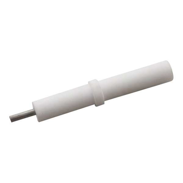 A white plastic tube with a metal tip.