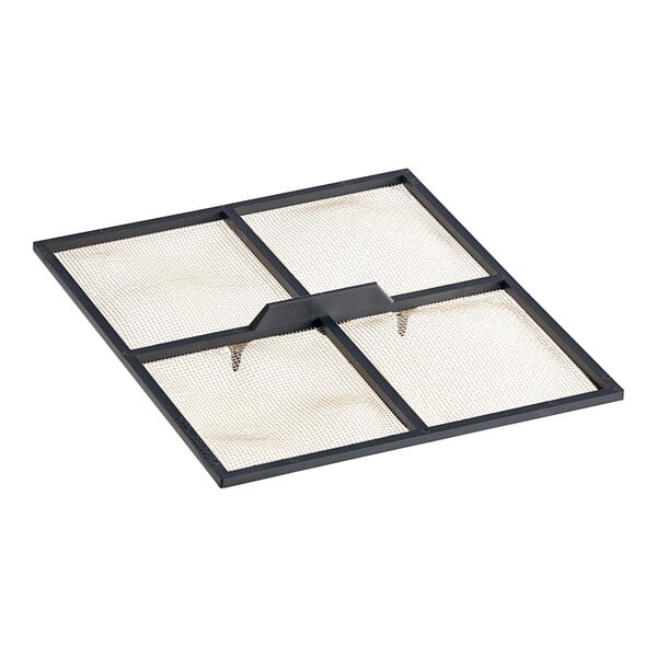 A black square Hoshizaki air filter with a black mesh square inside.