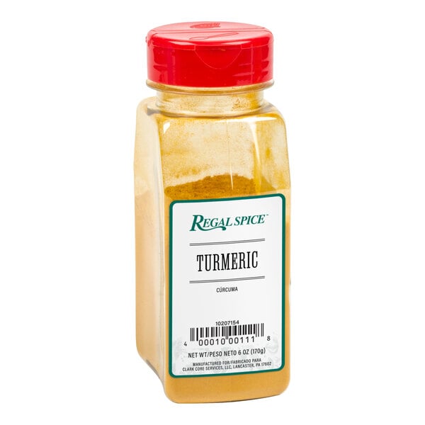 A jar of Regal ground turmeric powder.