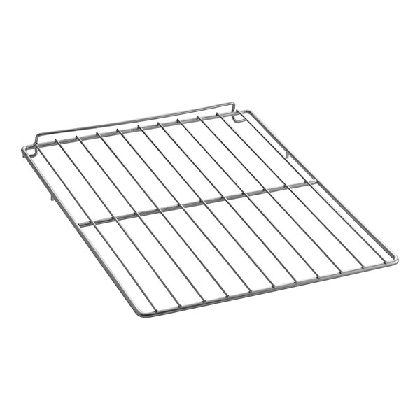 A US Range metal oven rack with wire bars.