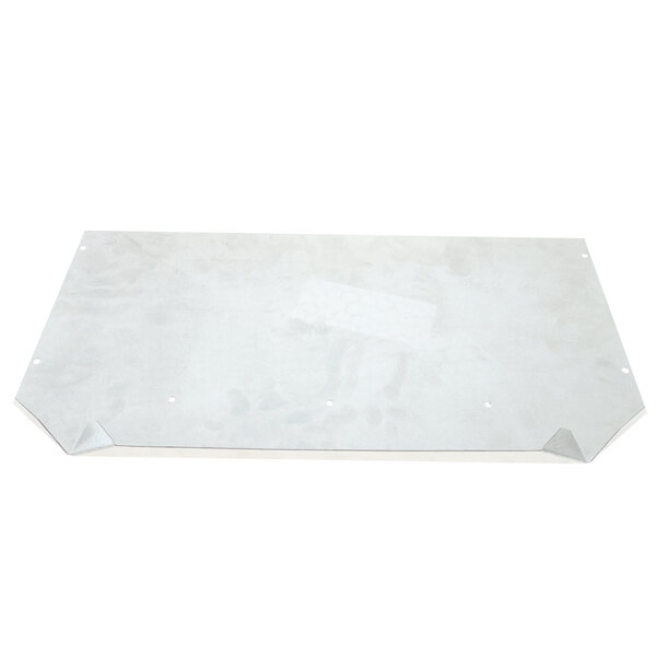 A white metal back liner with holes.