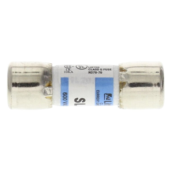 A close-up of a Nieco 4602 fuse with blue and white wires.