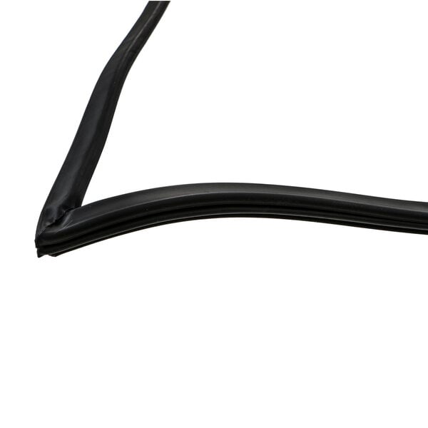 A black rubber Anthony refrigeration gasket with a curved edge.