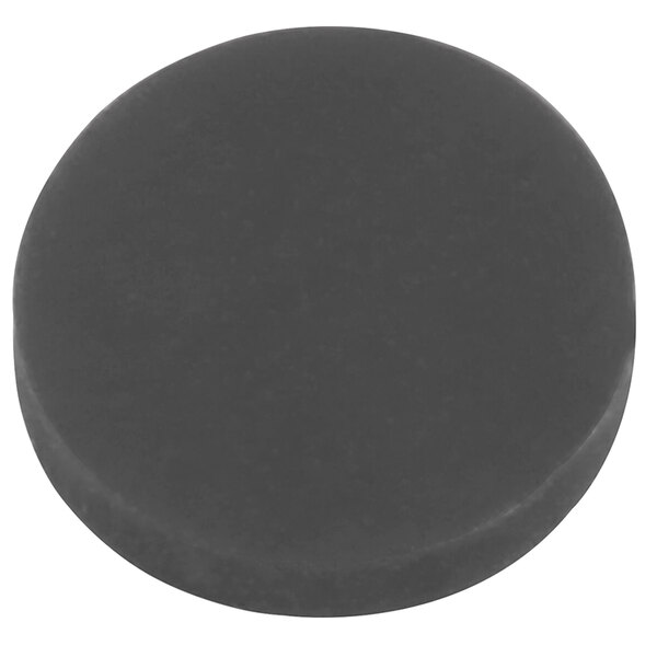 A black rubber circle with a white background.