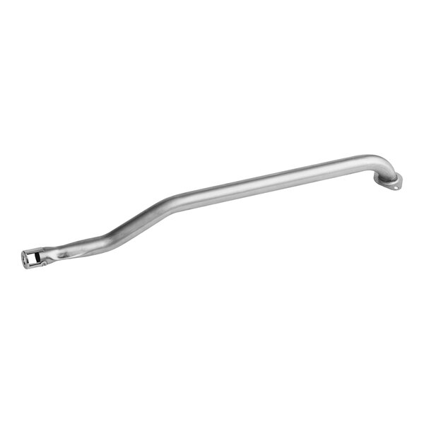 A long metal pipe with a metal bar and a nut on the end.