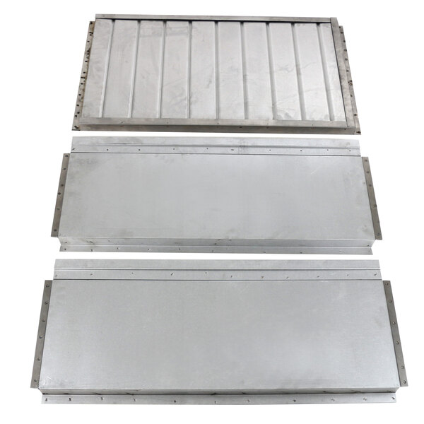 A white rectangular metal panel with a metal frame.