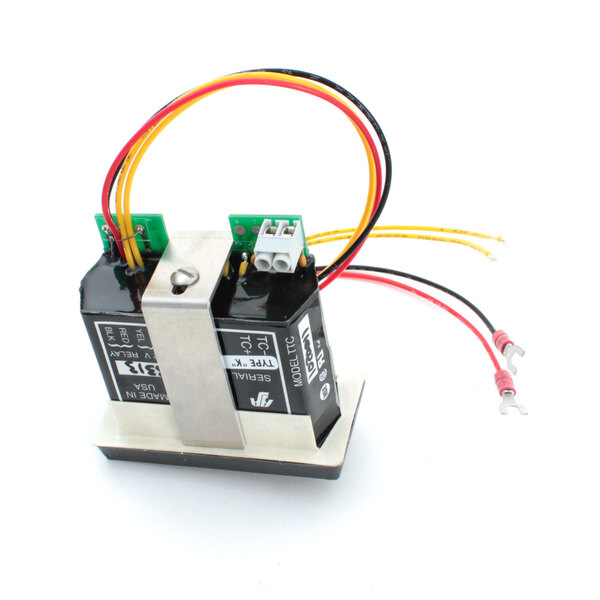 A close-up of a black Antunes temp display with wires.