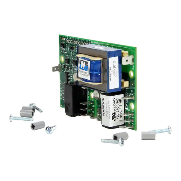 A Southbend 4038-3 liquid level control circuit board for 208/240V applications, shown with mounting hardware.