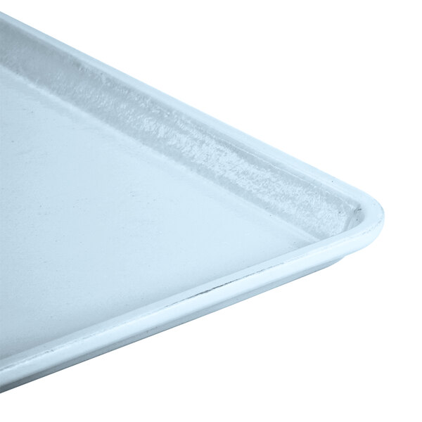 A sky blue Cambro dietary tray.