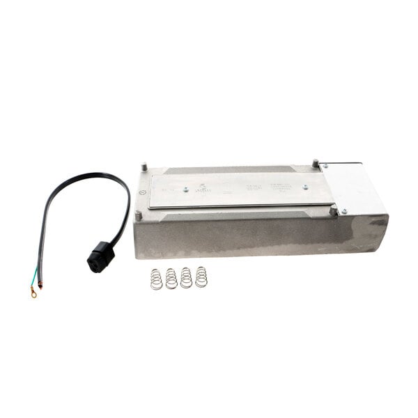 A metal box with a wire harness and wires.
