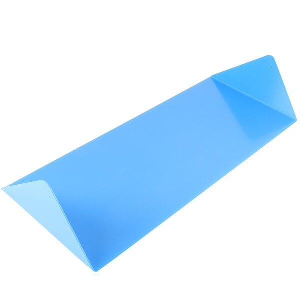 A blue rectangular plastic lid with a handle for a Master-Bilt ice cream freezer on a white background.