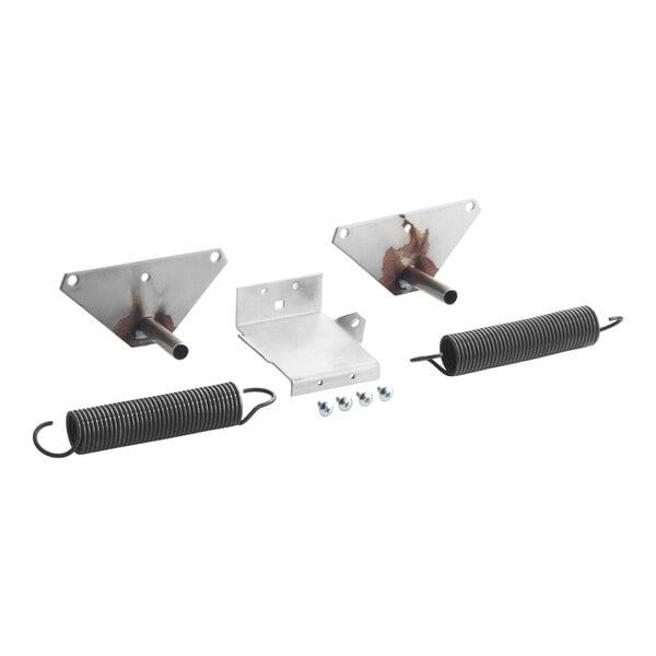 A set of metal replacement parts including brackets, springs, and screws for a Southbend appliance.