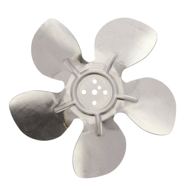 A silver metal Cornelius fan blade.