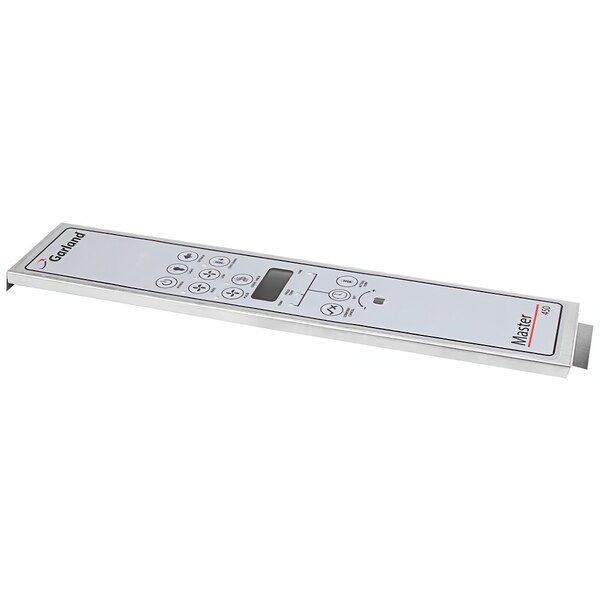 A rectangular white remote control panel with buttons.