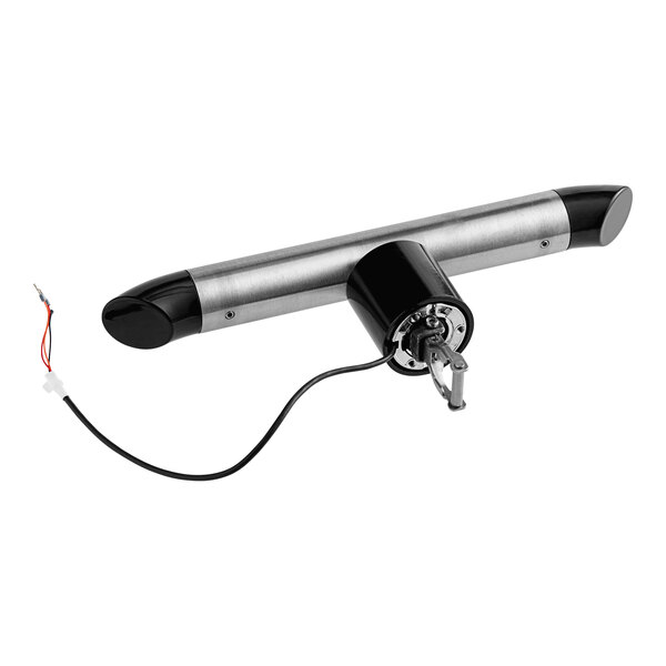 A black and silver Alto-Shaam handle with latch.