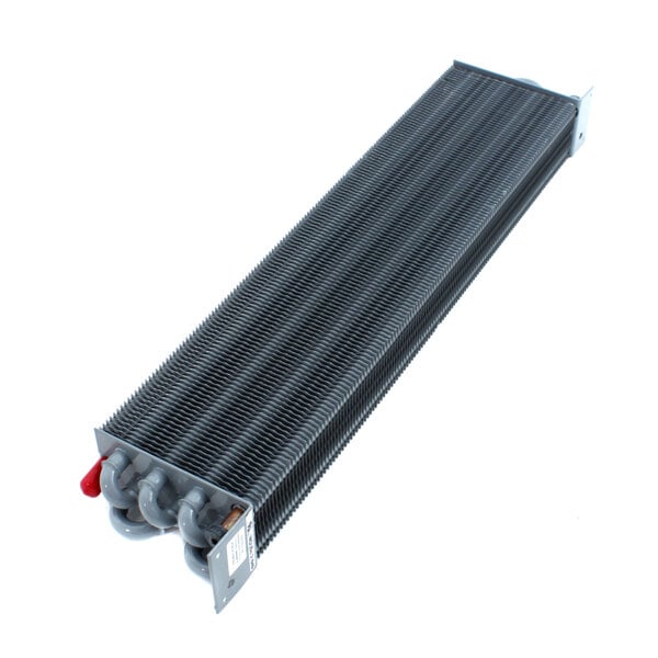A close-up of a Glastender evaporator coil.