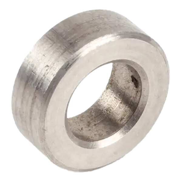 A metal spacer ring with a central hole, used for mechanical or industrial applications.