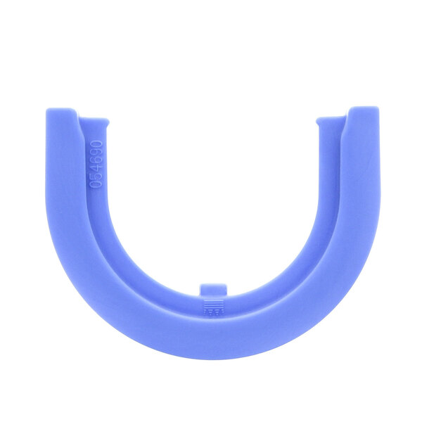 A blue plastic Taylor Company retainer-pin with a small hole in it.