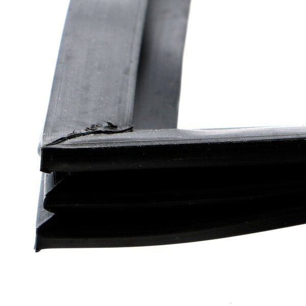 A close up of a Glastender black rubber seal.