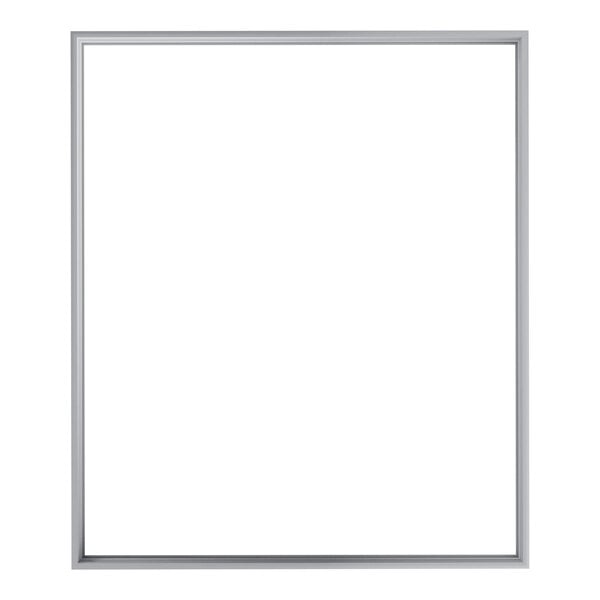 A white rectangular door gasket with a silver rectangular frame.