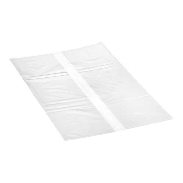 A clear plastic food bag measuring 20 by 18 by 30 inches.