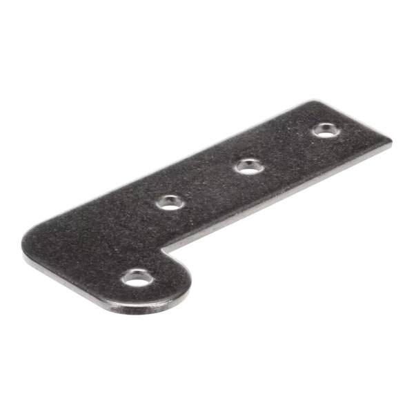 A close-up of a Norlake stainless steel flat hinge with holes.