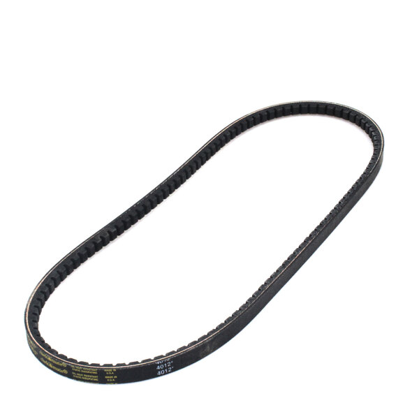 A black Univex belt with yellow writing.