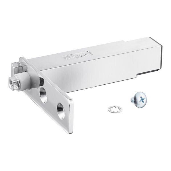 A metal Hoshizaki hinge with screws.