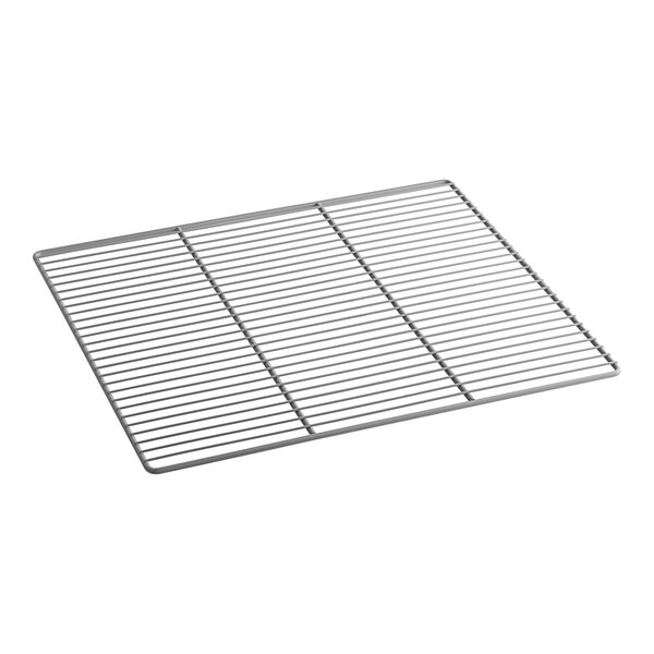 A metal grid shelf for a Victory commercial refrigerator.