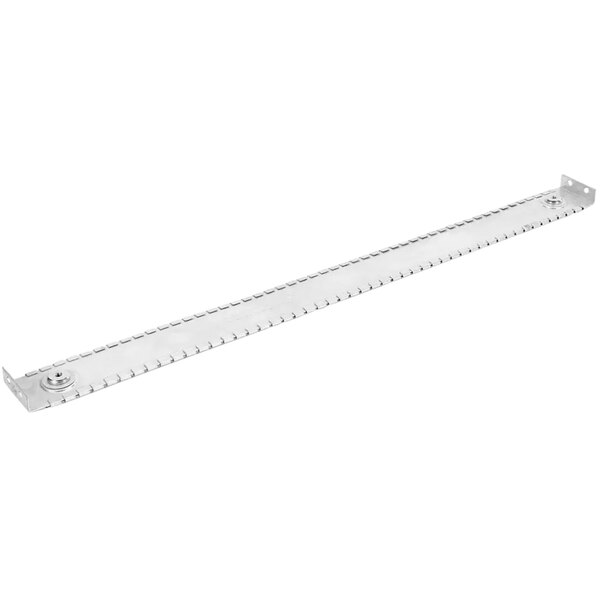 A metal strip with screws.