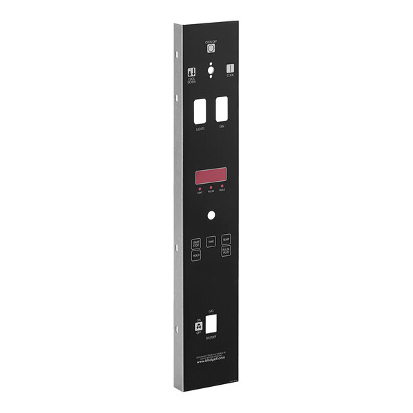A black rectangular Blodgett panel with red buttons.