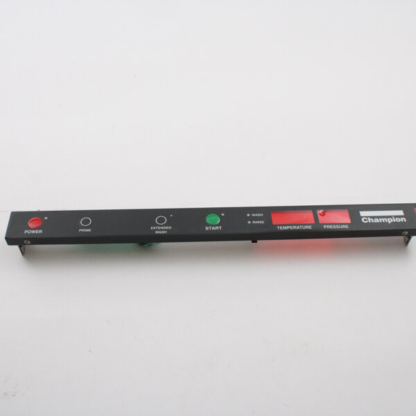 A black rectangular Champion touch pad with red and green buttons and a green start button.