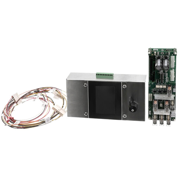 A Marshall Air touchscreen conversion kit with a rectangular black touchscreen and wires.