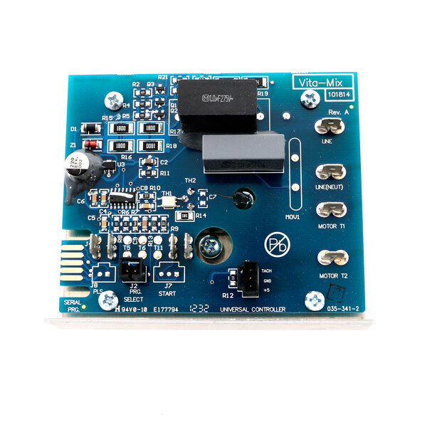 A close-up of the Vitamix 16155 Timer Board, a blue circuit board with many small components.